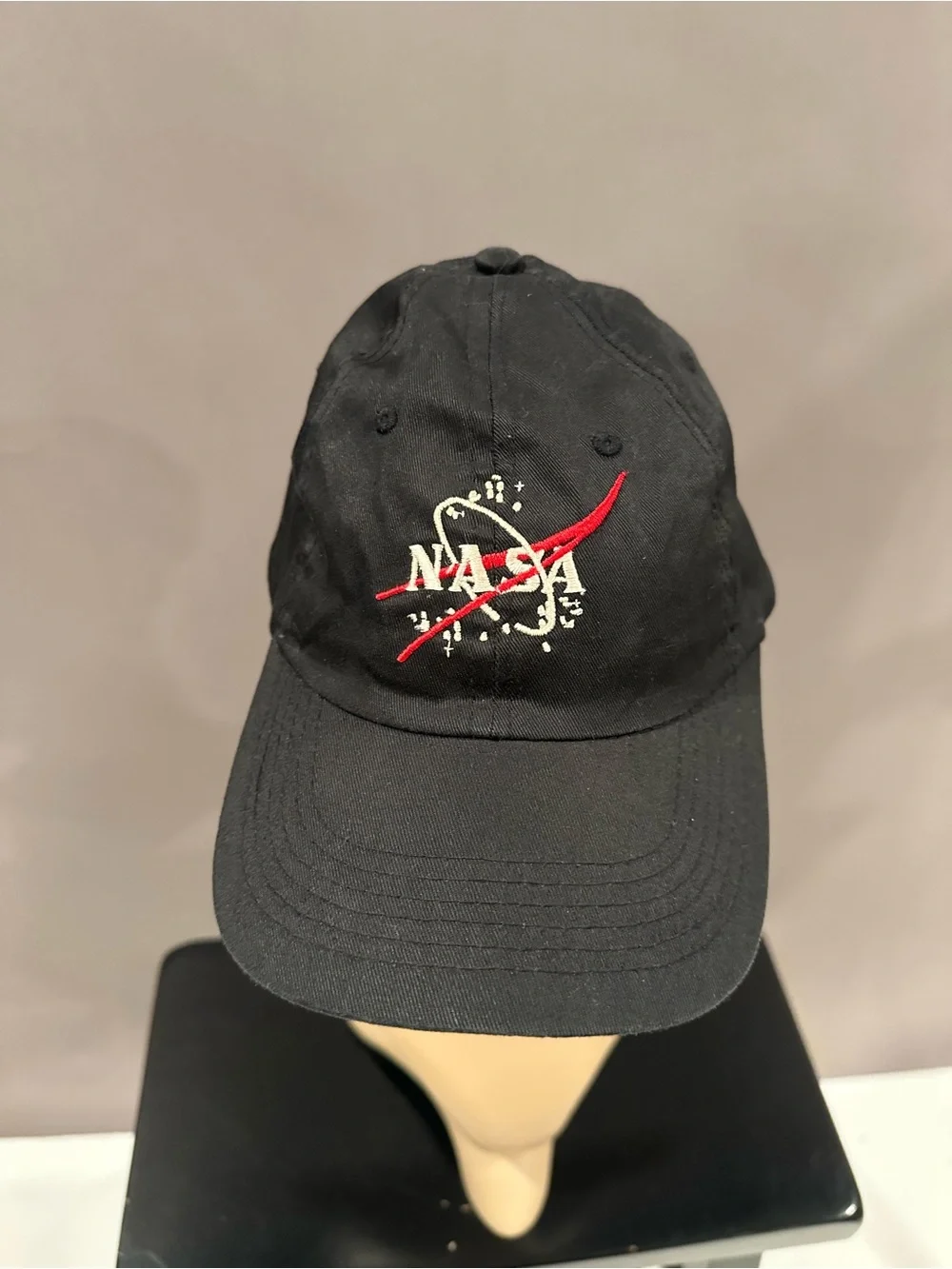 NASA Black Embroidered Logo Baseball Cap